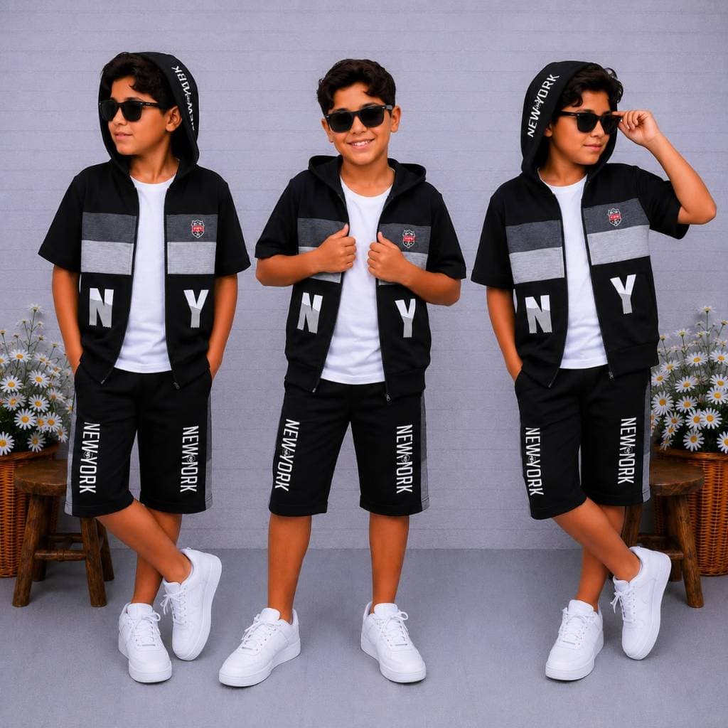 Kit Conjunto 3 Peças Menino Colete + Blusa + Bermuda