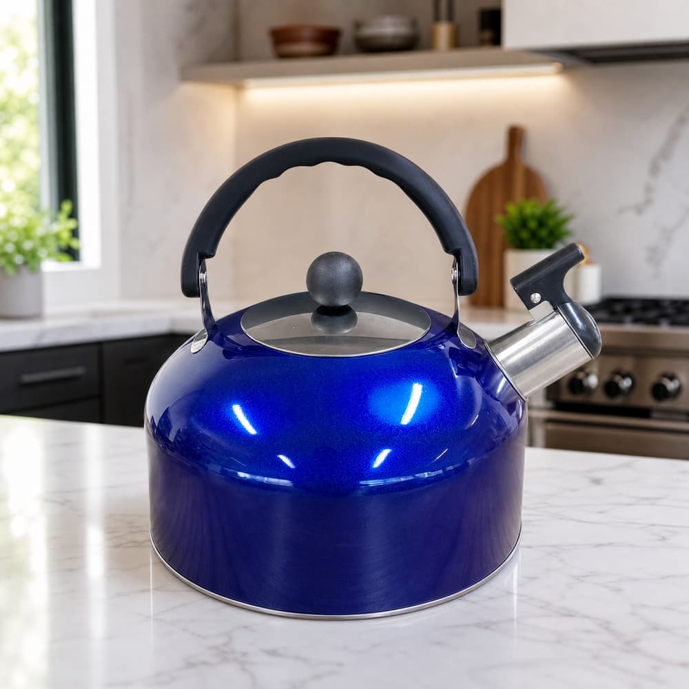 Chaleira Aço Inox Com Apito 2,5 Litros Cabo Anatômico Antitérmico Cor Sortida