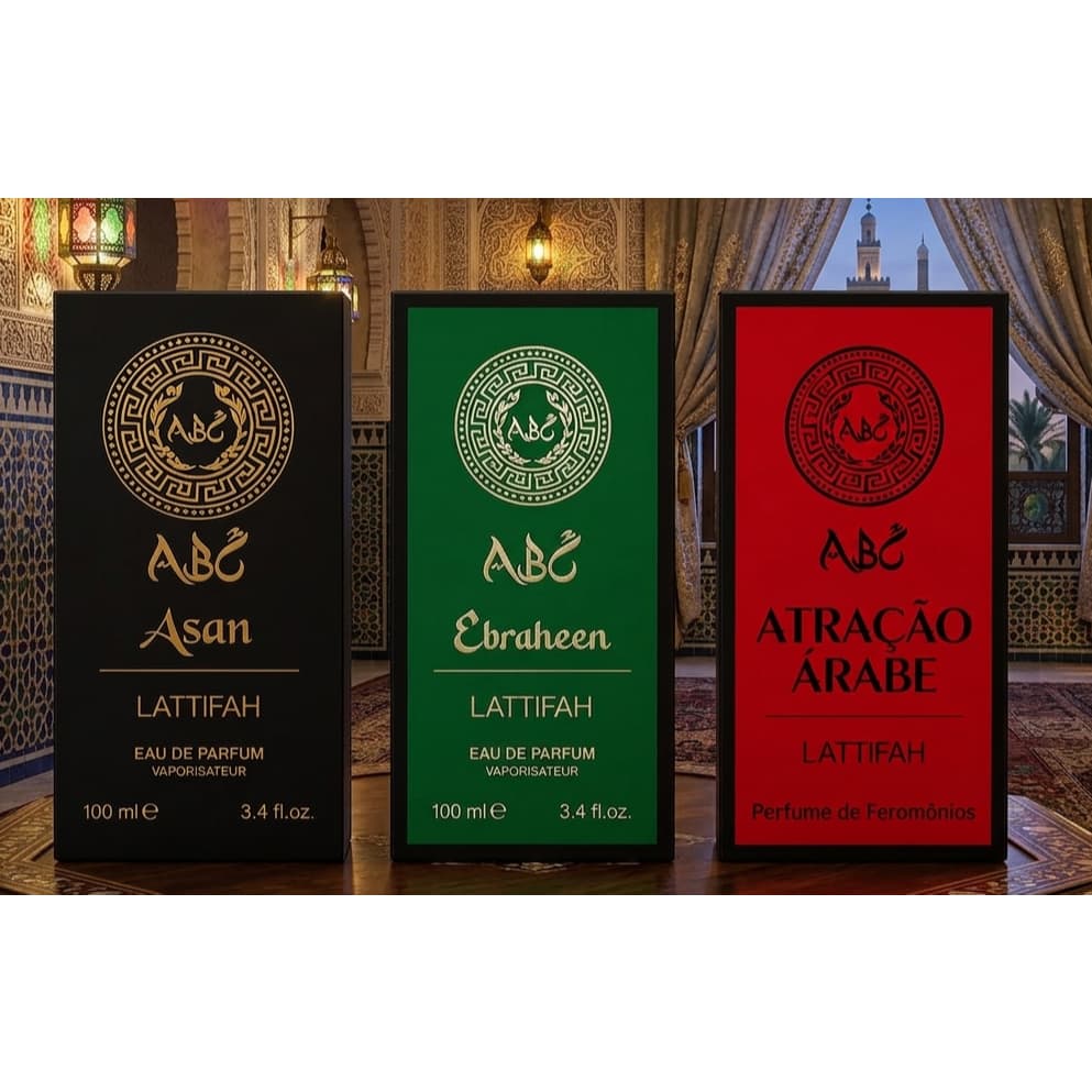 Kit 03 Perfumes Árabes Masculinos 100 Ml Asan, Ebraheen e Atração Masculino