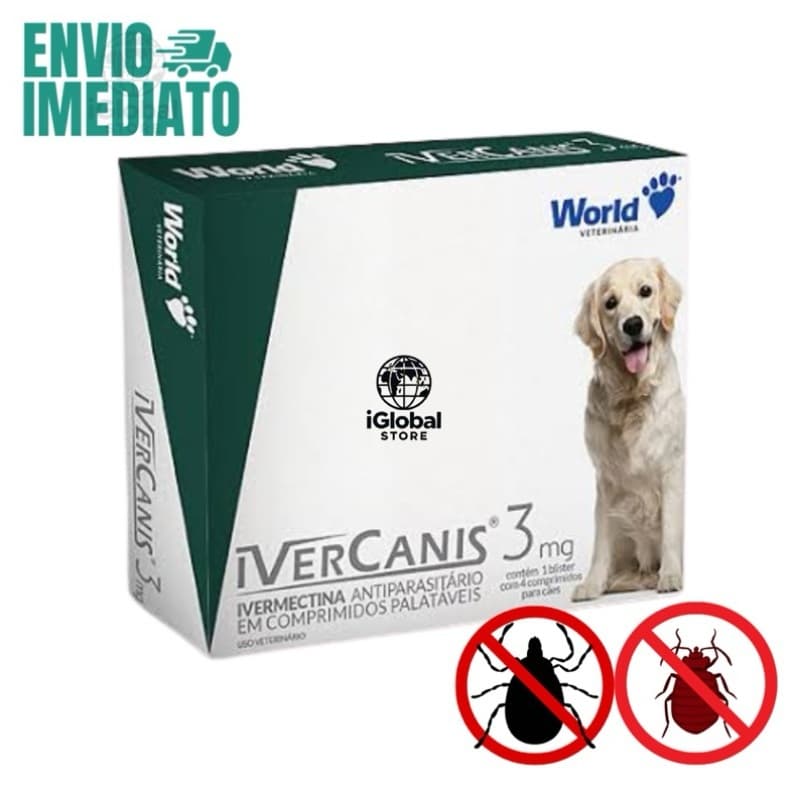 Ivercanis World Remedio Para Pulgas Carrapatos Cachorro 7,5kg a 60kg