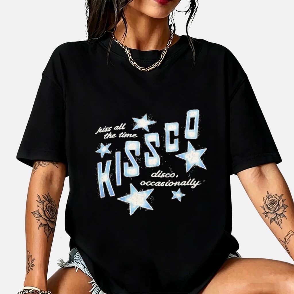 Camiseta Kiss Disco Estampa Estrela 100% Algodão Unissex Oversized Plus Size Camisa Casual