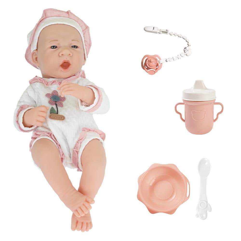 Boneca Bebê Realista Baby Real Flofy 35cm Roupinha + Acessórios Original DM Toys