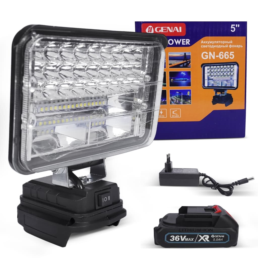 Luz LED Portátil Recarregável 5-7 Polegadas, Dobrável, Carregamento USB, 36V, Alta Luminosidade, Ideal para Obras