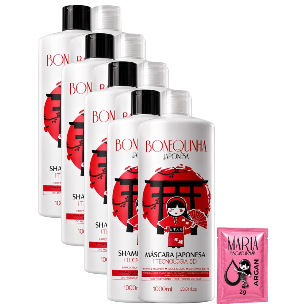 Bonequinha 4 Kit Japonesa Máscara Com Tecnologia 5d 8x1l