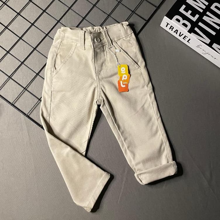 Calça Sarja Bege Infantil Menino Esporte Fino Bolso Embutido