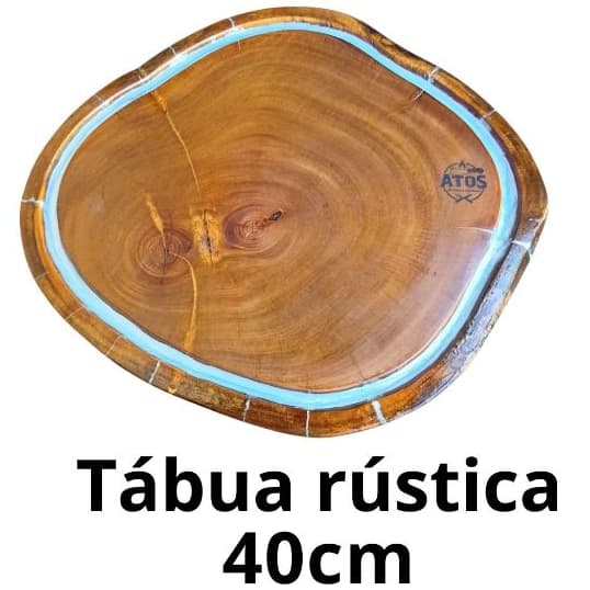 Tábua De Corte Rústica Carne Churrasco Resinada