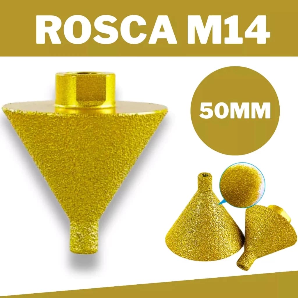 Broca de Chanfro Diamantada 38mm/50mm – Rosca M14,M10，para Esmerilhadeira Angular
