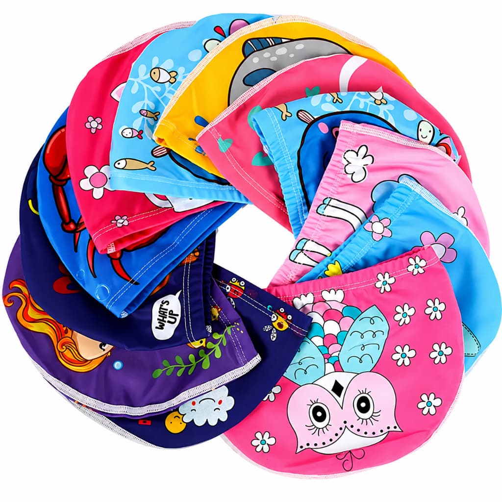 Touca Para Natação Em Malha Infantil 2 a 6 anos Varias Estampas e Cores