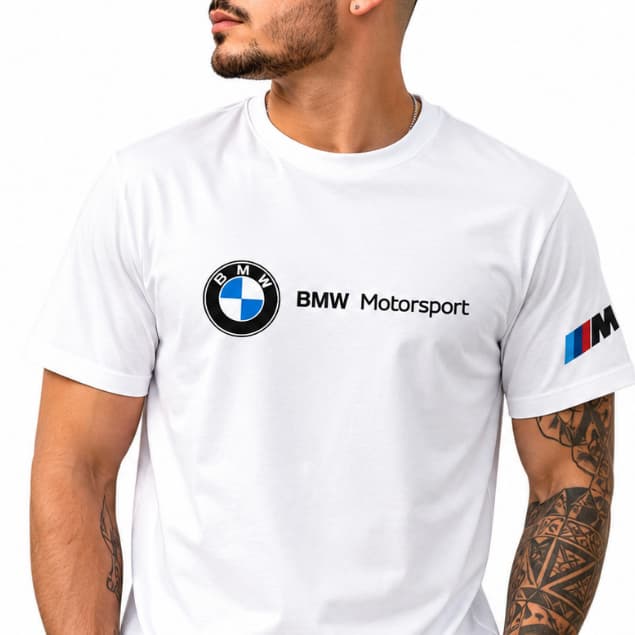 camiseta bmw sport camisa estampado na manga algodão confortavel lançamento Barata Promoção