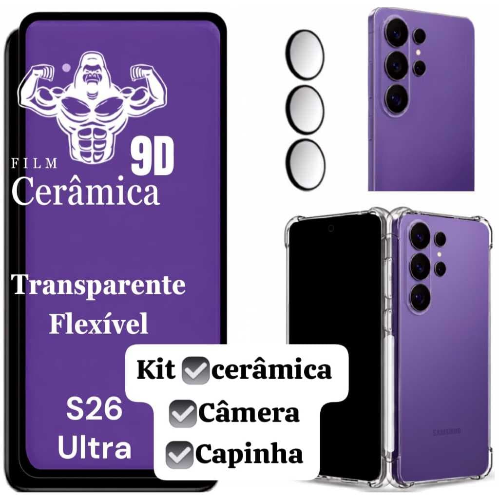 Película 9D Ceramica/ Câmera/ Capinha case Anti-Impacto Para Samsung S26 Ultra