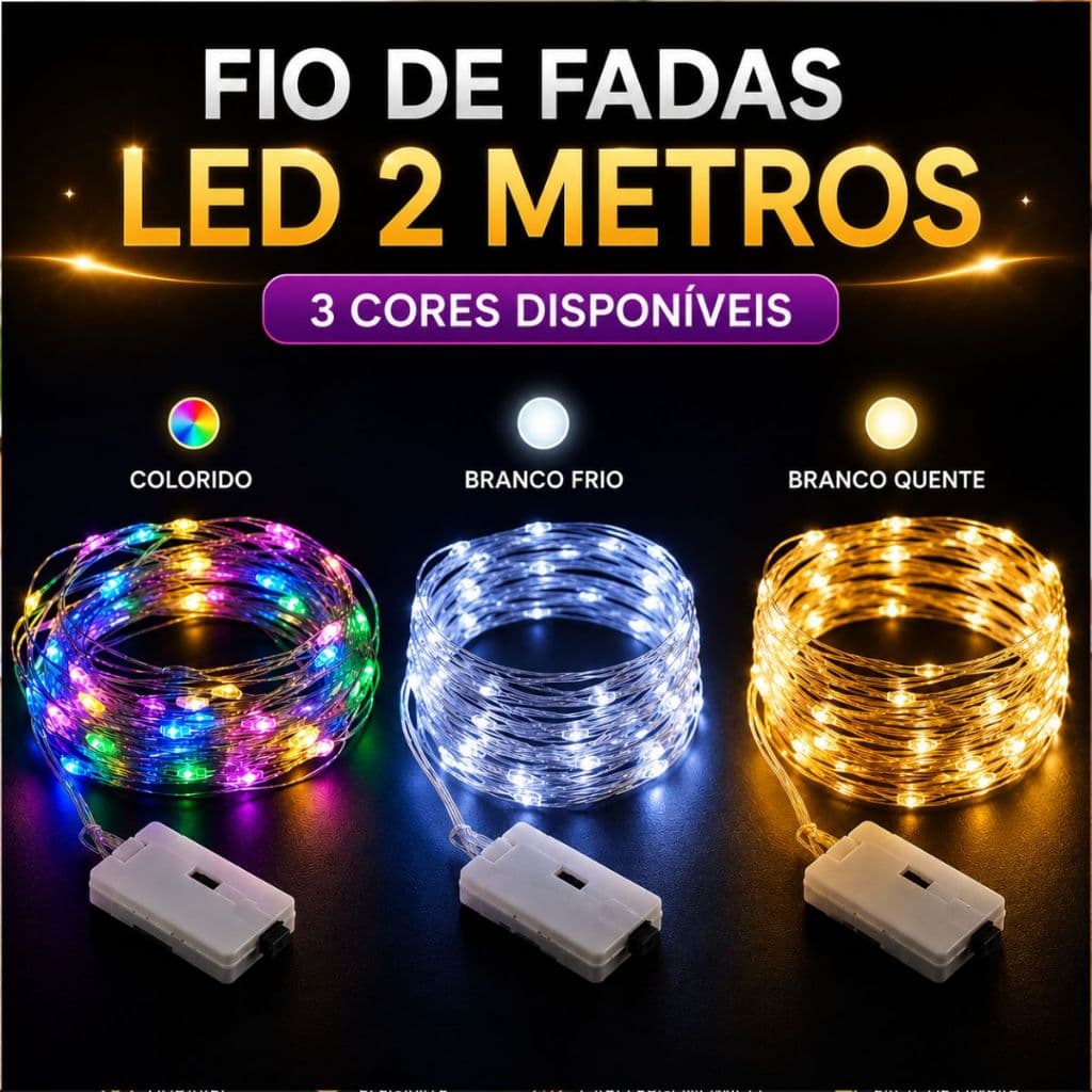 Fio de Fadas LED 2 Metros Decorativo Colorido / Branco e Amarelo Luzes de Decoração para Festas Natal Garrafa