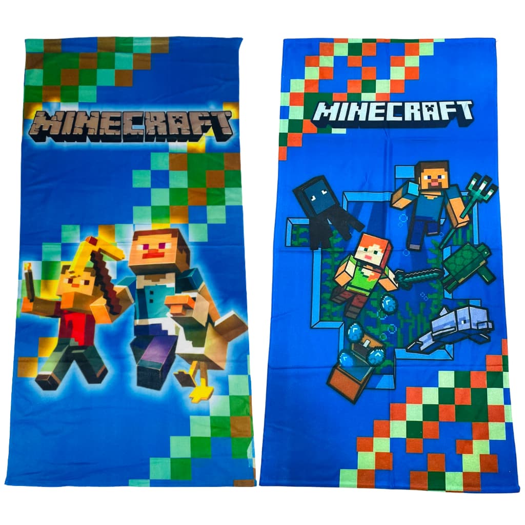 Toalha de Personagem Minecraft de Banho e Praia Gigante 70x140