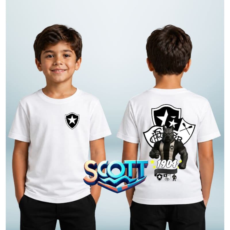 Camiseta infantil torcedor do Botafogo 100% algodão unissex