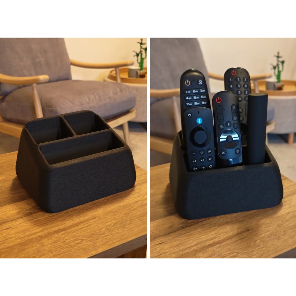 Organizador de Controle Remoto 3 Divisórias Porta Controles Minimalista para Sala e Quarto
