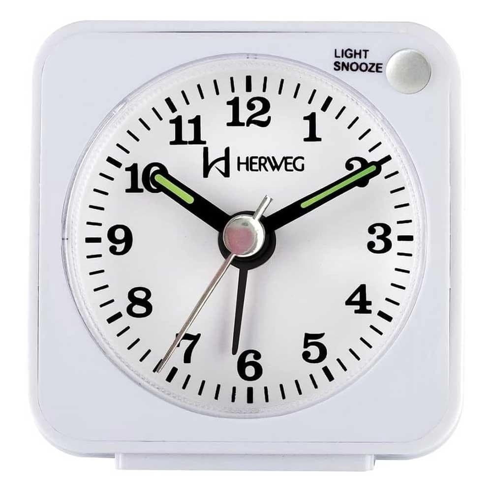 Relógio Despertador Quartz Clássico Herweg 2510 021 Branco