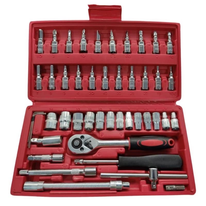 Conjunto de Ferramentas de Chave Catraca 46 Peças