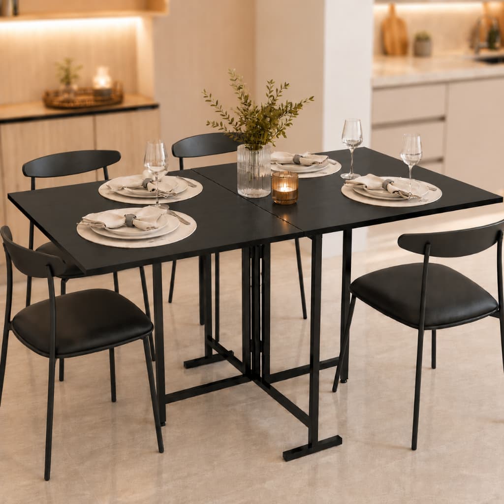 Mesa De Jantar Dobravel Estilo Industrial 6 Lugares Sala De Estar Cozinha Moderna Refeição Apartamento Multiuso Prática