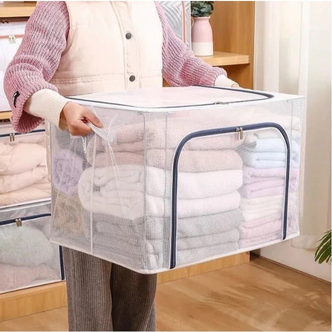 Organizador Multiuso Caixa Organizadora De Guarda Roupa Flexivel Com Ziper - Diversos Tamanhos -HOMEART