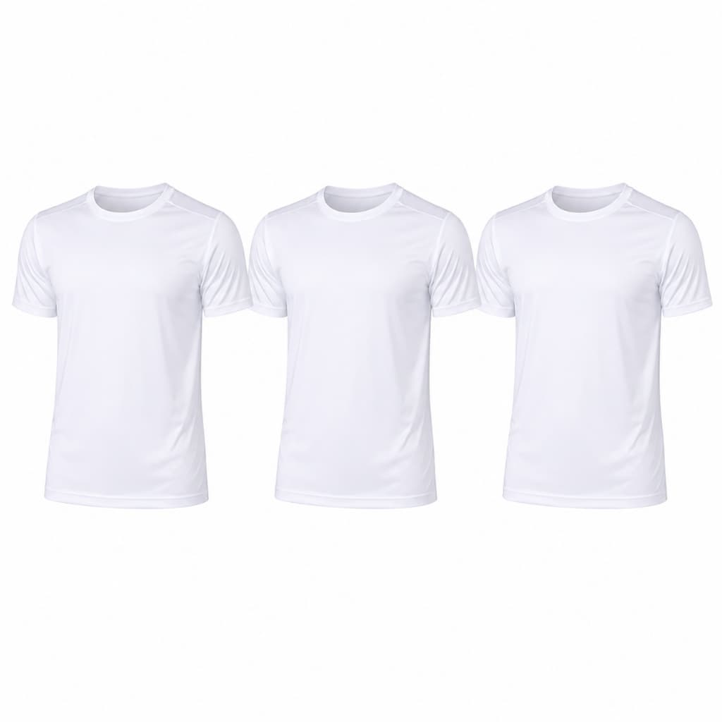 Kit 3 Camisetas Dry Fit Fitness 100% Poliéster para Academia Corrida e Treino