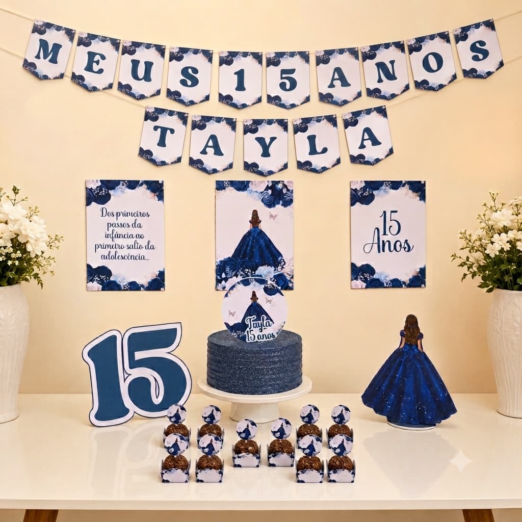 Kit Festa 15 anos - Debutante | Mini Kit So um Bolinho Aniversário