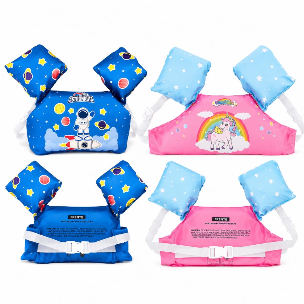 Colete Flutuador Infantil Boia Menino Menina Cinto Ajustável Salva Vidas 25kg