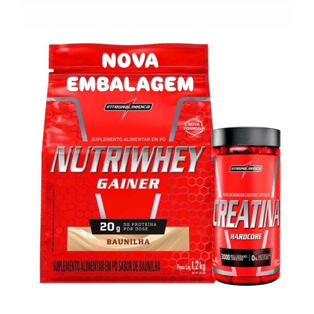 Kit Nutri Whey Protein 1,2 Kg + Creatina 120 Caps  - Integralmédica