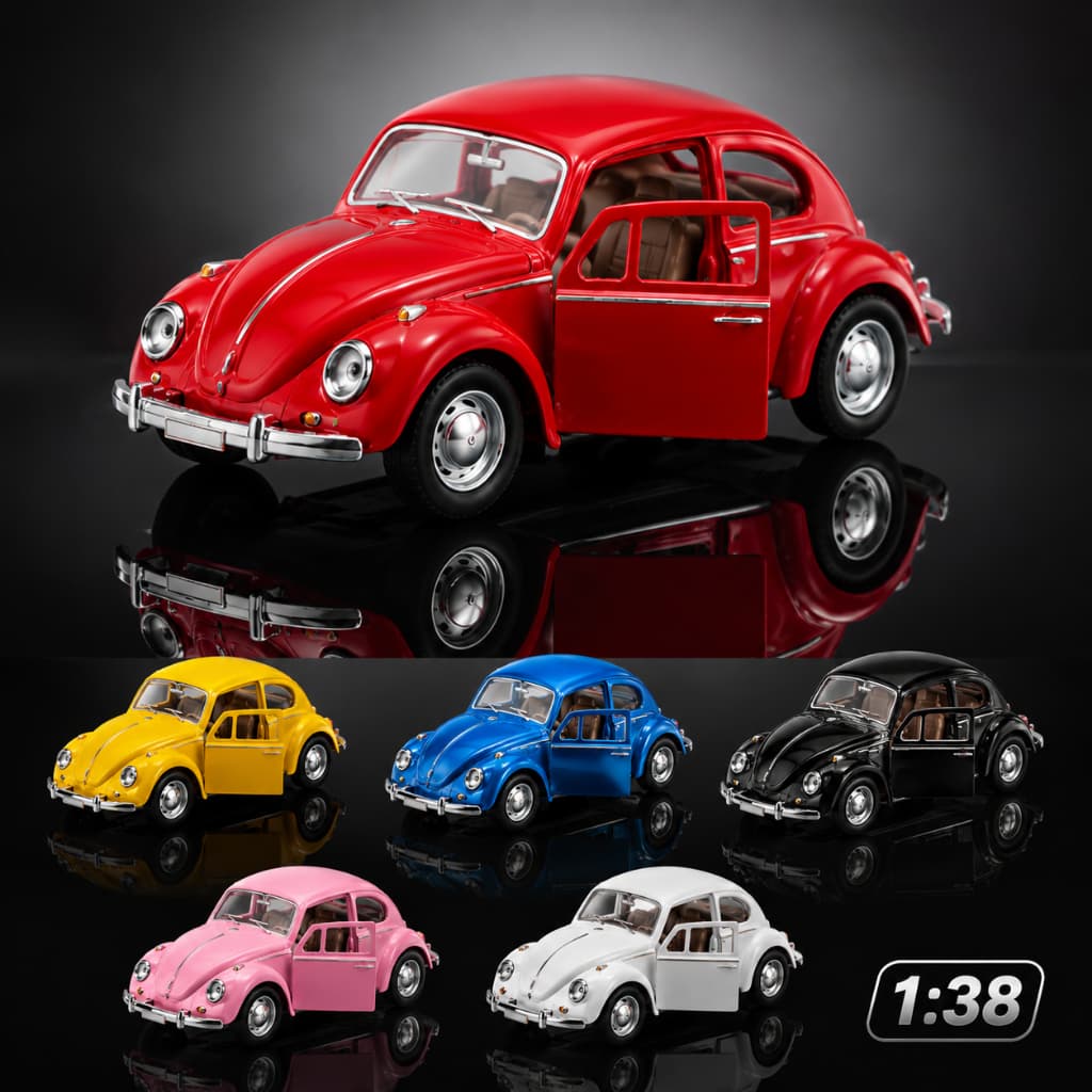 Carrinho Fusca Miniatura de Metal com Fricção – Modelo de Carro Colecionável Brinquedo