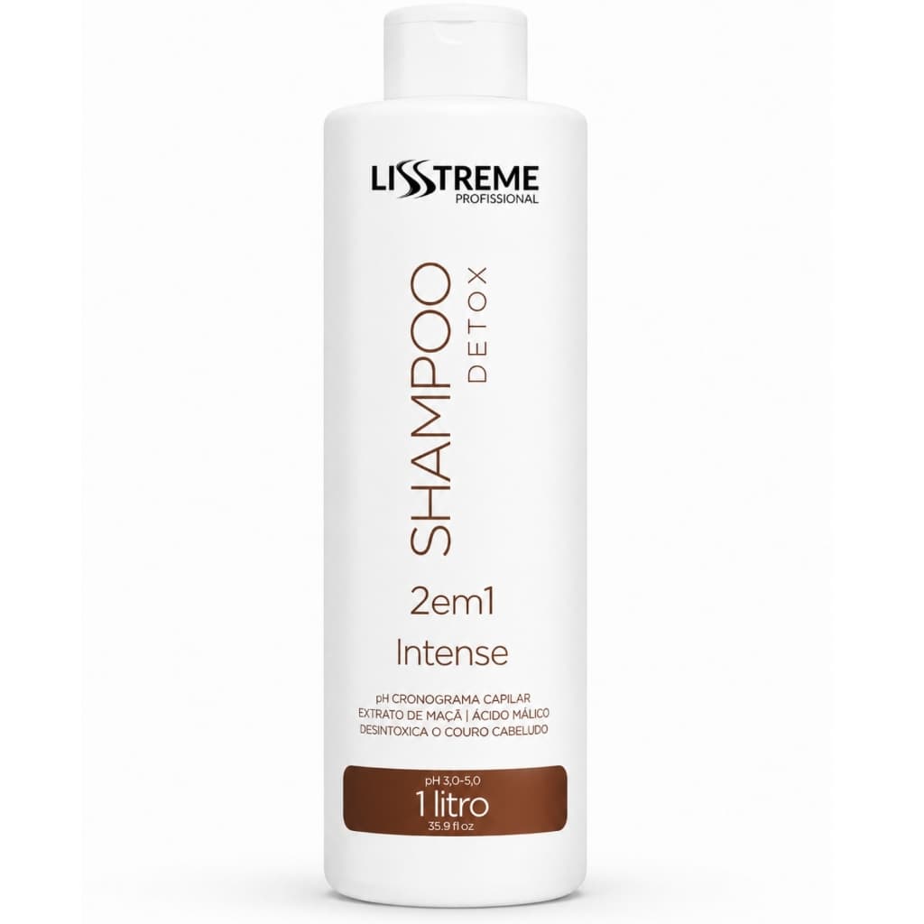 Shampoo Detox 1L Lisstreme Purificante Limpeza Capilar Elimina Os Metais Pesados Não Resseca
