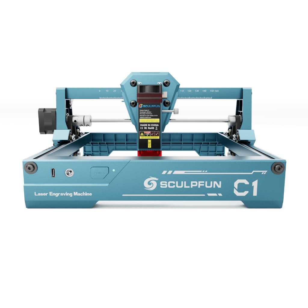 SCULPFUN C1 Mini Gravadora a Laser de 6W com Ponto Ultrafino e área de Gravação de 150x130mm para Madeira e Couro