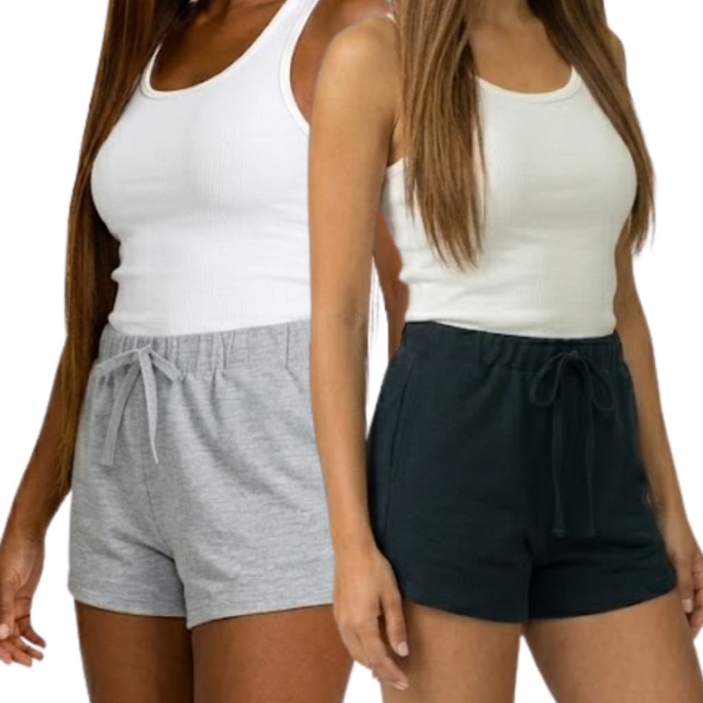 Short Feminino Moletom bermuda feminina short de algod茫o para o dia a dia academia treino