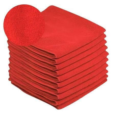 Kit Pano de Microfibra 30x30cm Vermelho para Limpeza Automotiva | 3, 5 ou 10 Unidades | Alta Absorção e Não Risca