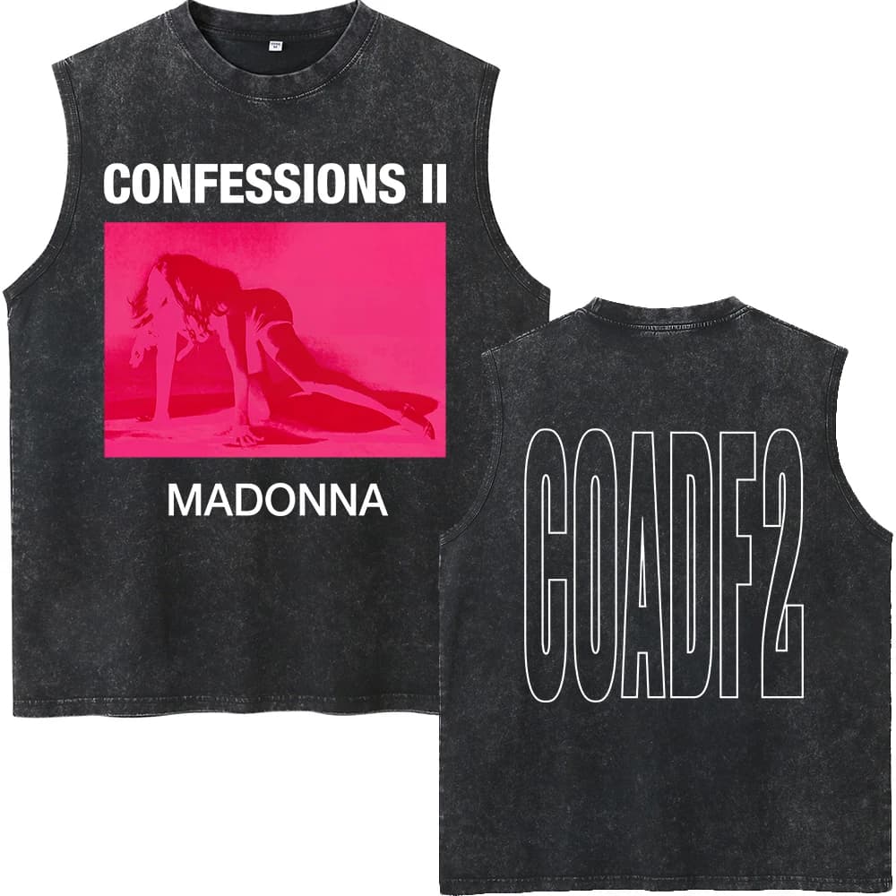 Camiseta Regata Estonada OVERSIZED Madonna Confession Coadf 2 World Tour Diva Unissex