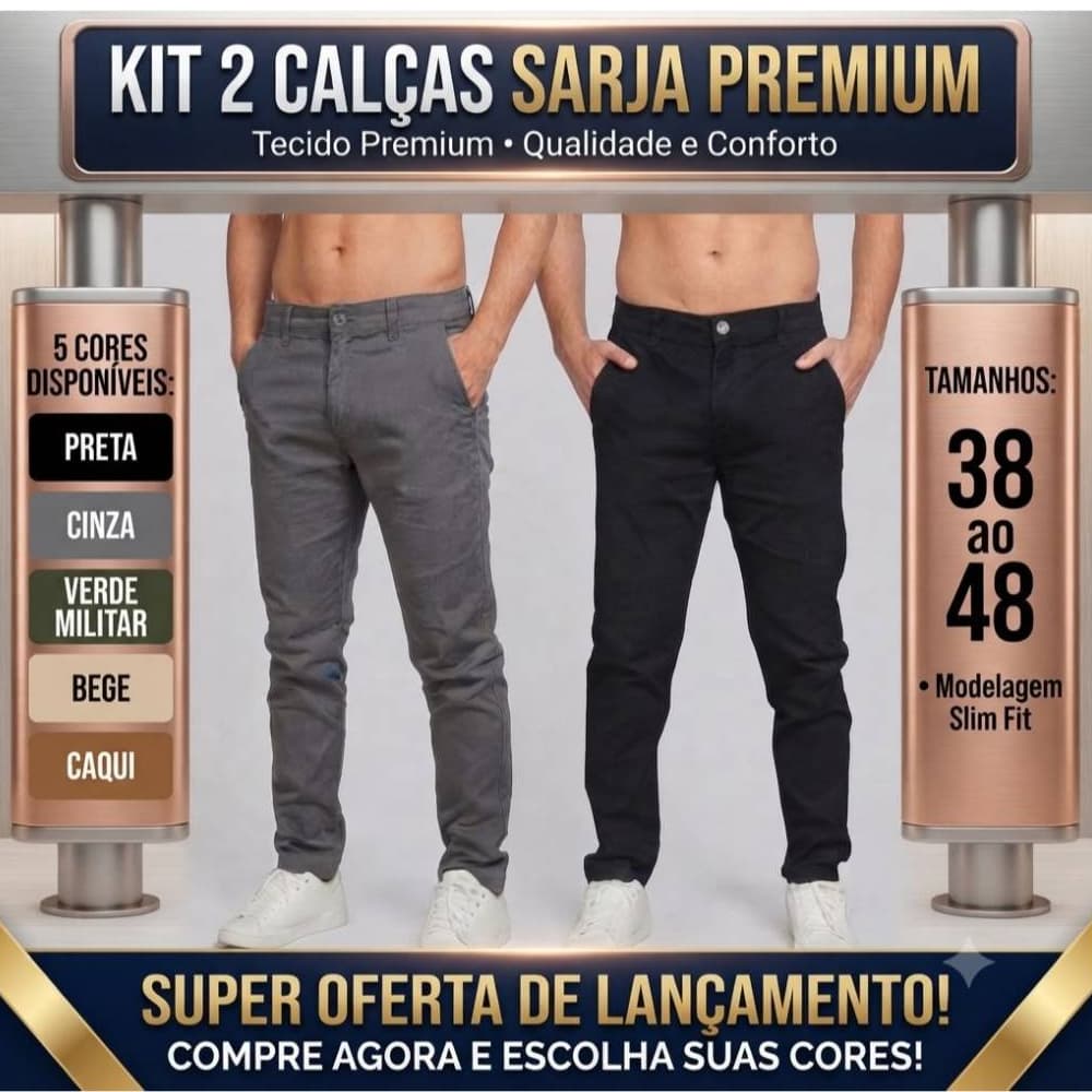 Kit 2 Calças Sarja Elegante A Tendência que Une Funcionalidade e Autenticidade