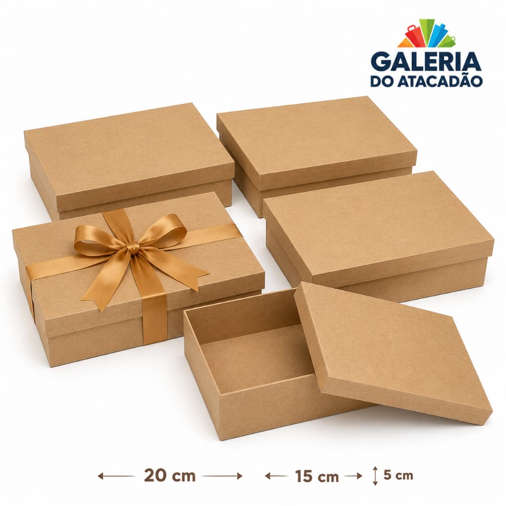 Kit Até 05 Caixas MDF GRANDE 20x15x5 para Personalizar Artesanato Presente Convite Lembrancinha Decoração Caixinha MDF