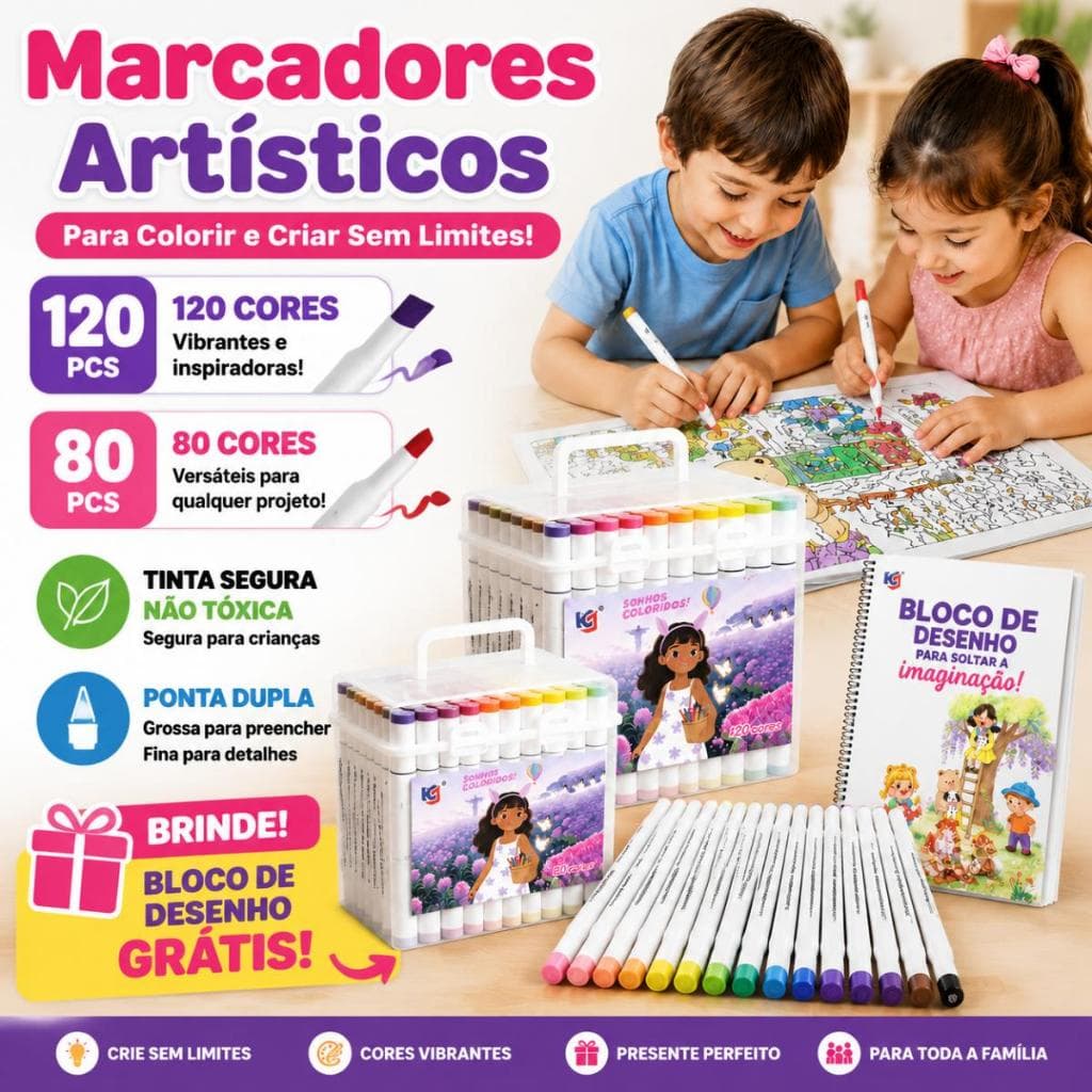 80/120 Pcs Dual Head Marker Pen Watercolor Pen Set Kids Markers Bring picture book