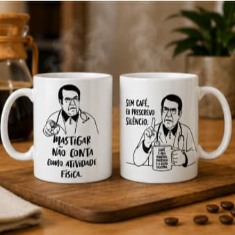 Caneca Engraçada Mastigar Não Conta Como Atividade Física 325ml Presente Criativo Amigos