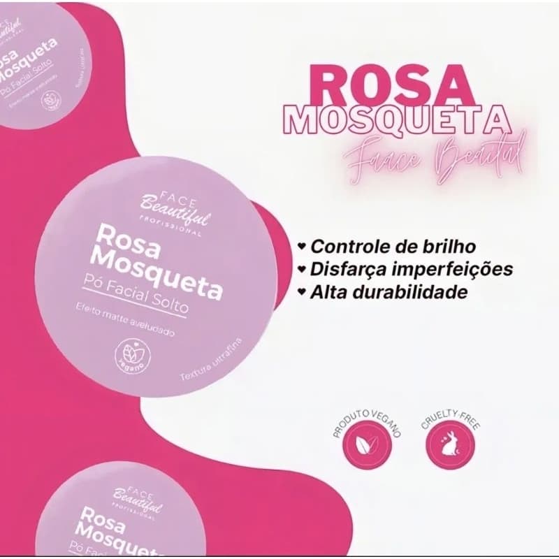 Pó Facial Solto Face Beautiful 10g com Acabamento Matte Aveludado