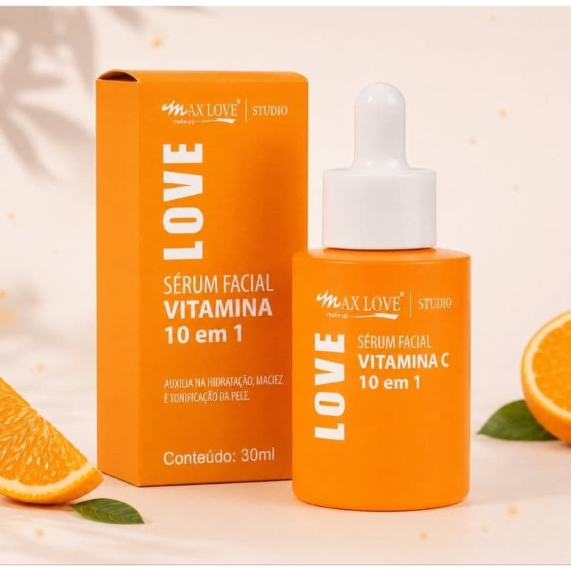 Sérum Facial Vitamina C 10 em 1 Max Love Studio – 30ml