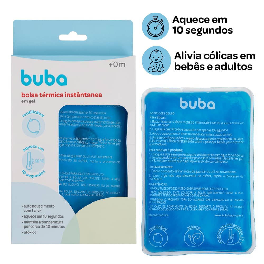 Bolsa Térmica em Gel Instantâneo Buba Cólica e Dores
