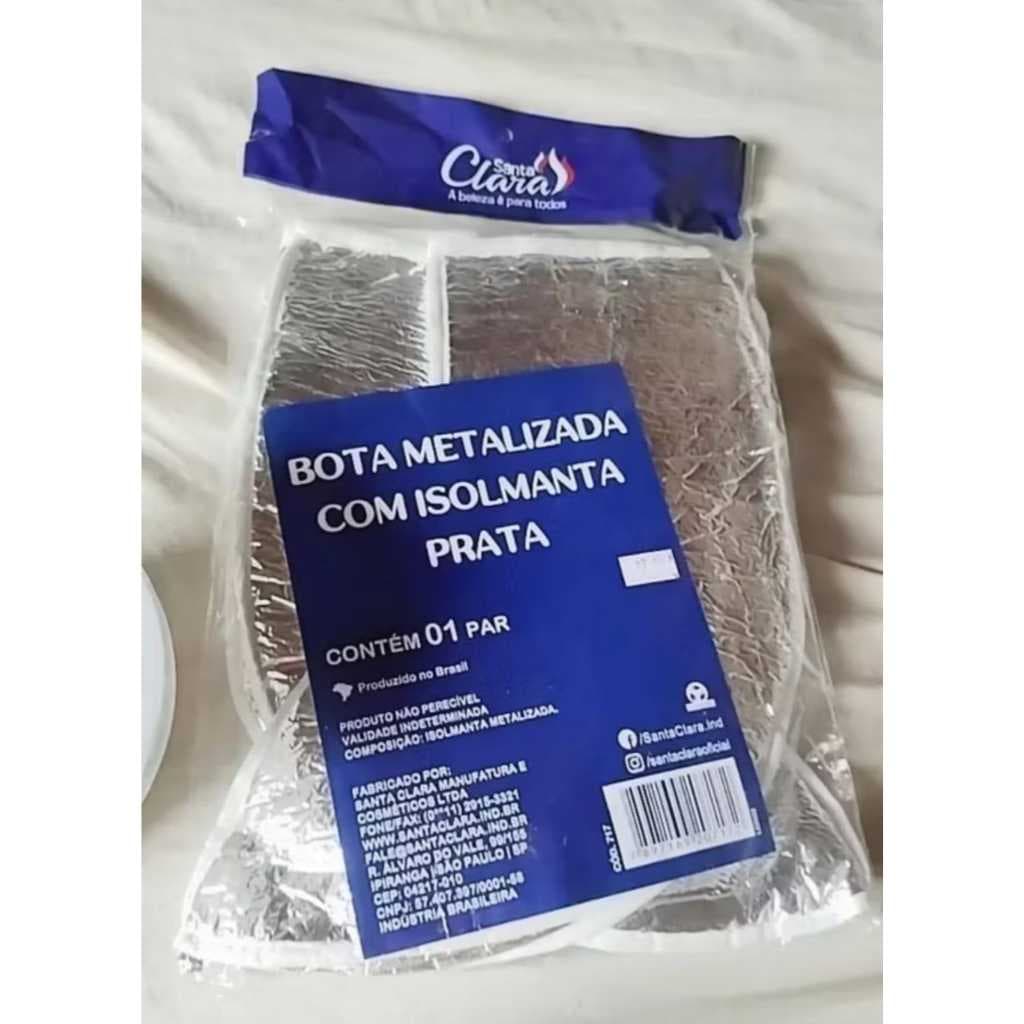 Bota Metalizada  com Isolmanta prata - 01 PAR - SANTA CLARA