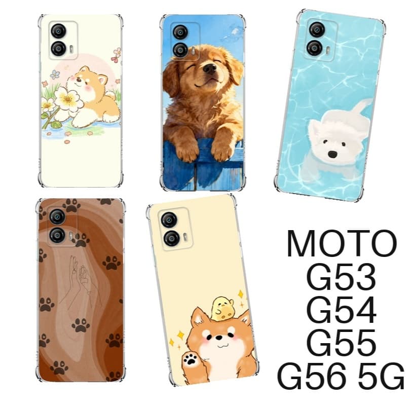 Capinhas de Celular TPU Motorola Moto G53 G54 G55 G56 5G Pets Cachorros Fofos Filhotes Filhotinhos Proteção Anti-Impacto