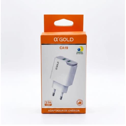 Carregador Duplo com Duas Entradas USB Fonte tomada