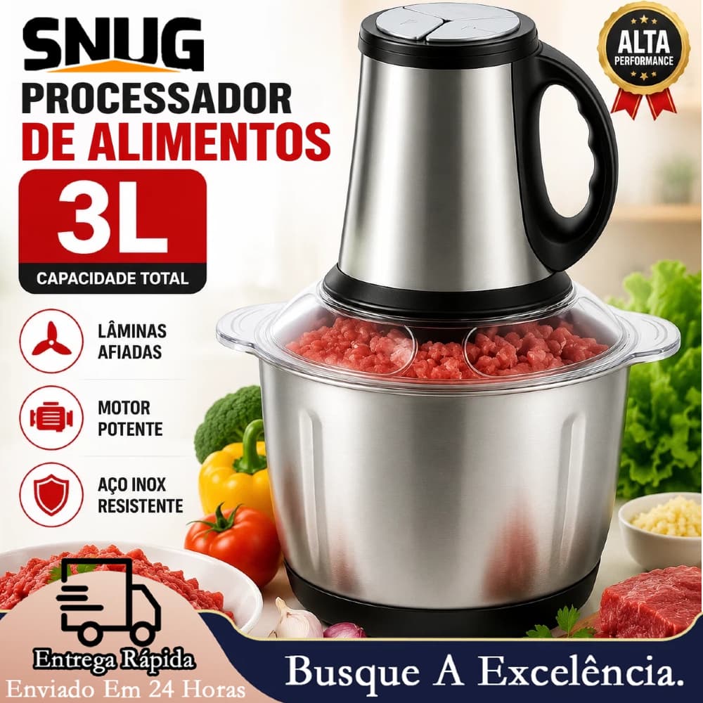 3 Litros Picador Triturador 110V e 220V De Alimentos Carne Mixer Elétrica Processador Cozinha