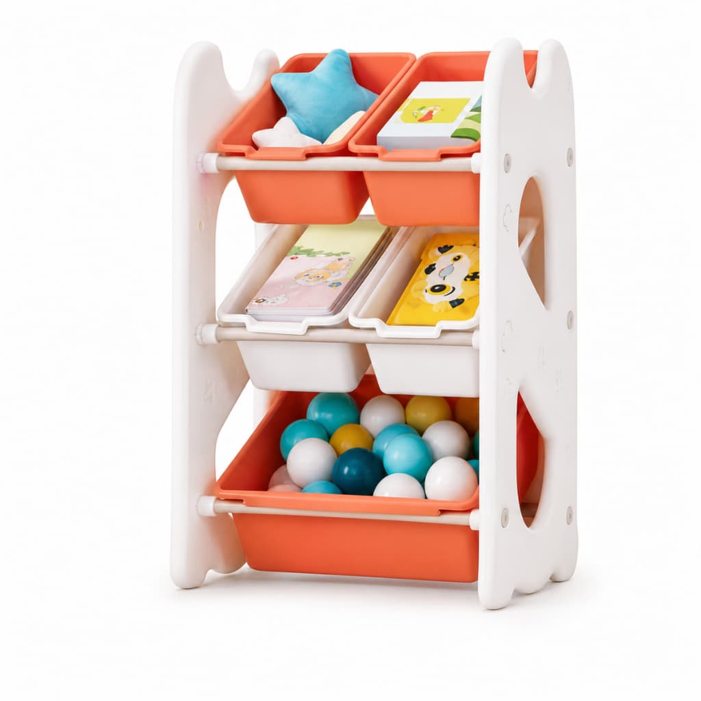 Estante Infantil 3 Níveis 5 Compartimentos Livros Brinquedos Organizador De Brinquedos Infantil