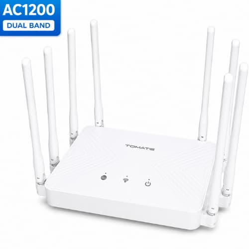 Roteador WiFi Dual Band AC1200 1200Mbps 8 Antenas 5dBi Gigabit 2.4GHz 5GHz Fibra Repetidor WPS