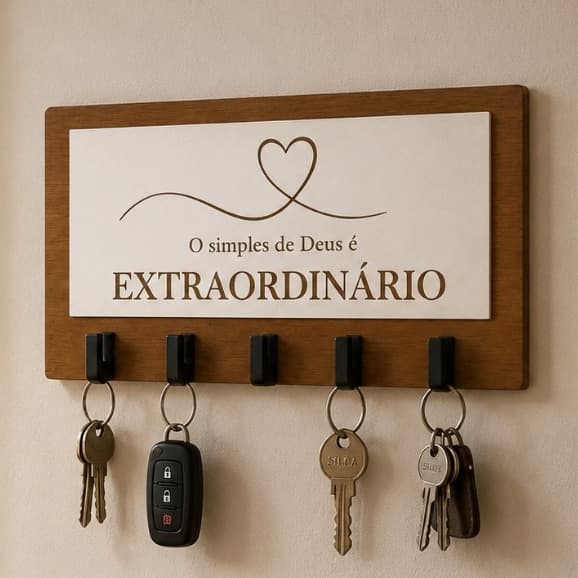 Porta Chaves de Parede Decorativo MDF Quadro Frase Motivacional Casa Decoração - Promoção !