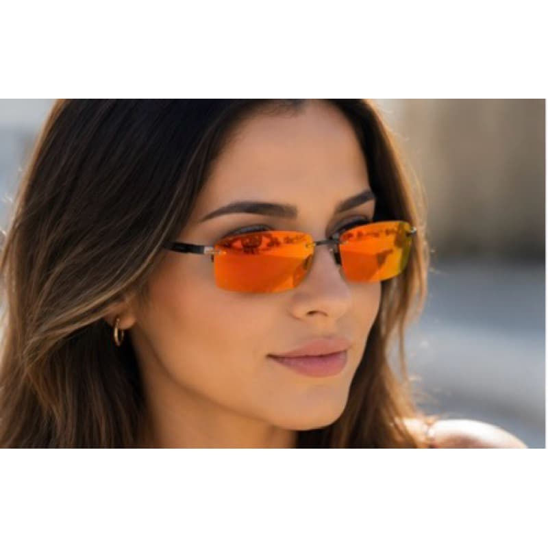 Óculos de Sol Slim Premium Espelhado UV400 | Meia Armação | Esportivo, Casual e Direção | Várias Cores