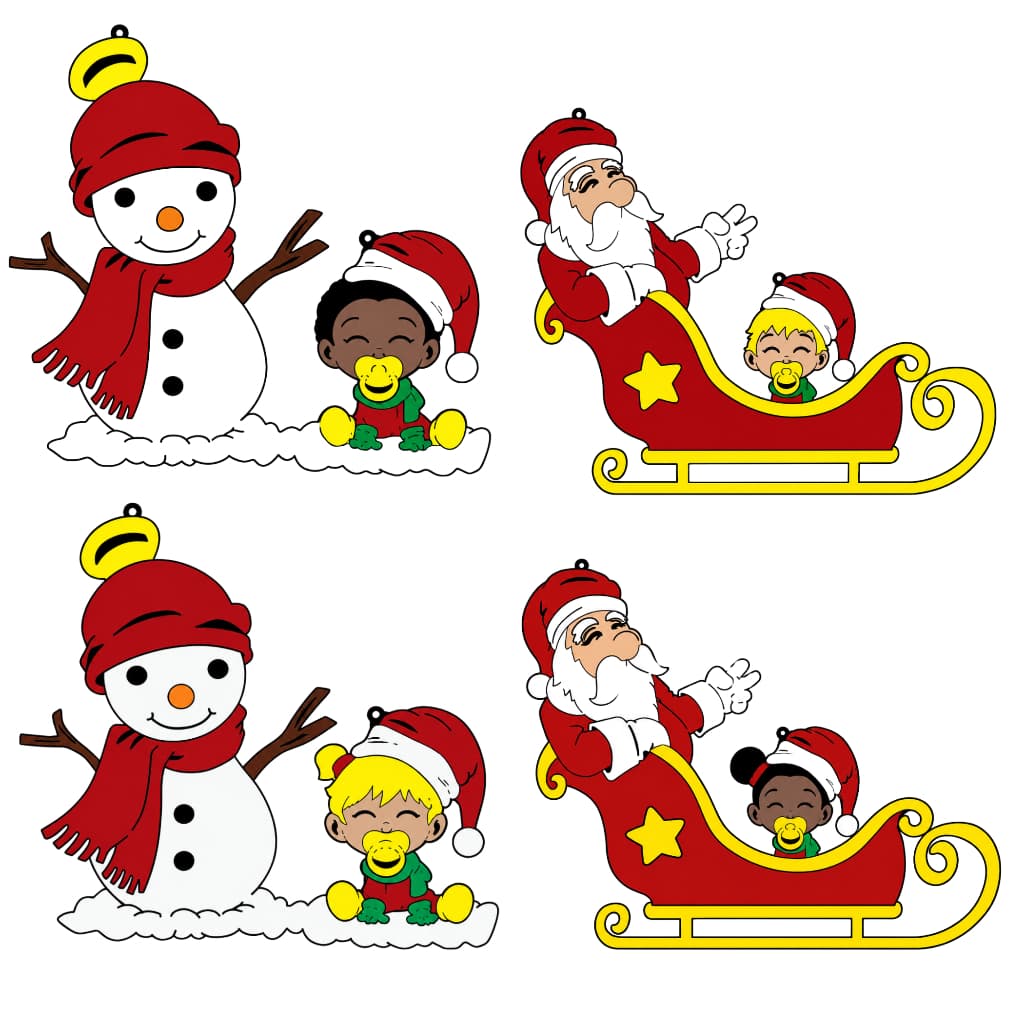 Enfeites de Natal Bonecos Decorativos Natalinos EVA Leves e Duráveis