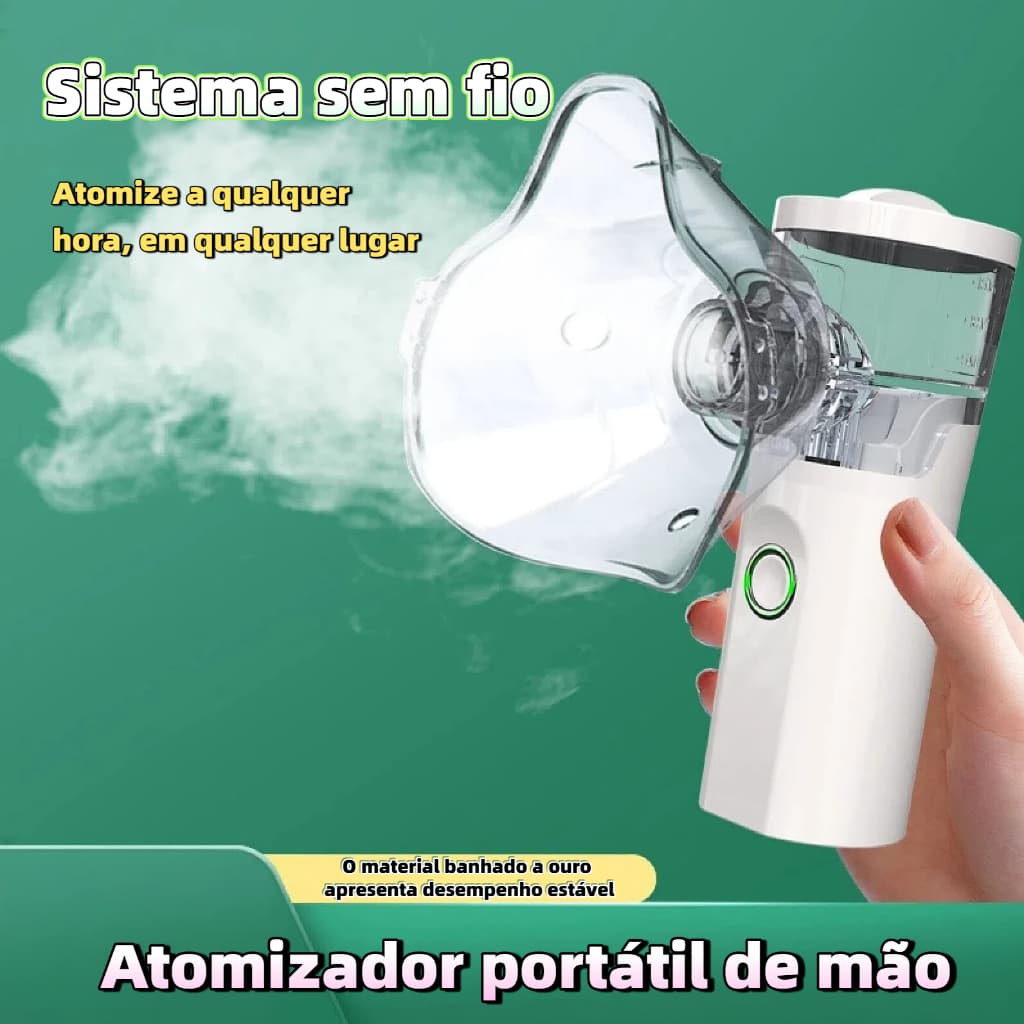 Nebulizador nasofaríngeo portátil multifuncional em miniatura para cuidados de higiene nasofaríngea em casa.