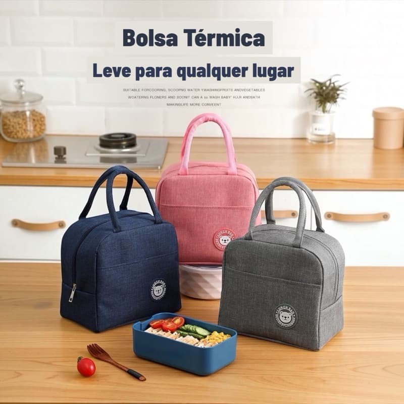 Bolsa Térmica para Marmita Lancheira Térmica Impermeável com Alça